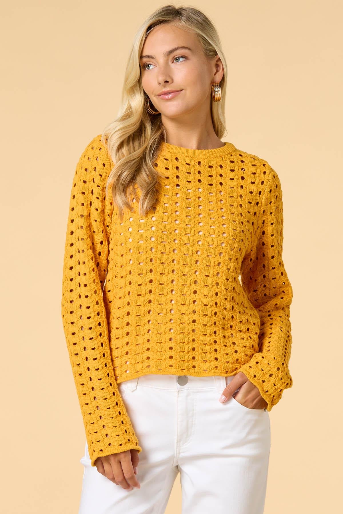 golden days open knit sweater Versona Apparel|Sale