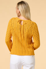 golden days open knit sweater Versona Apparel|Sale