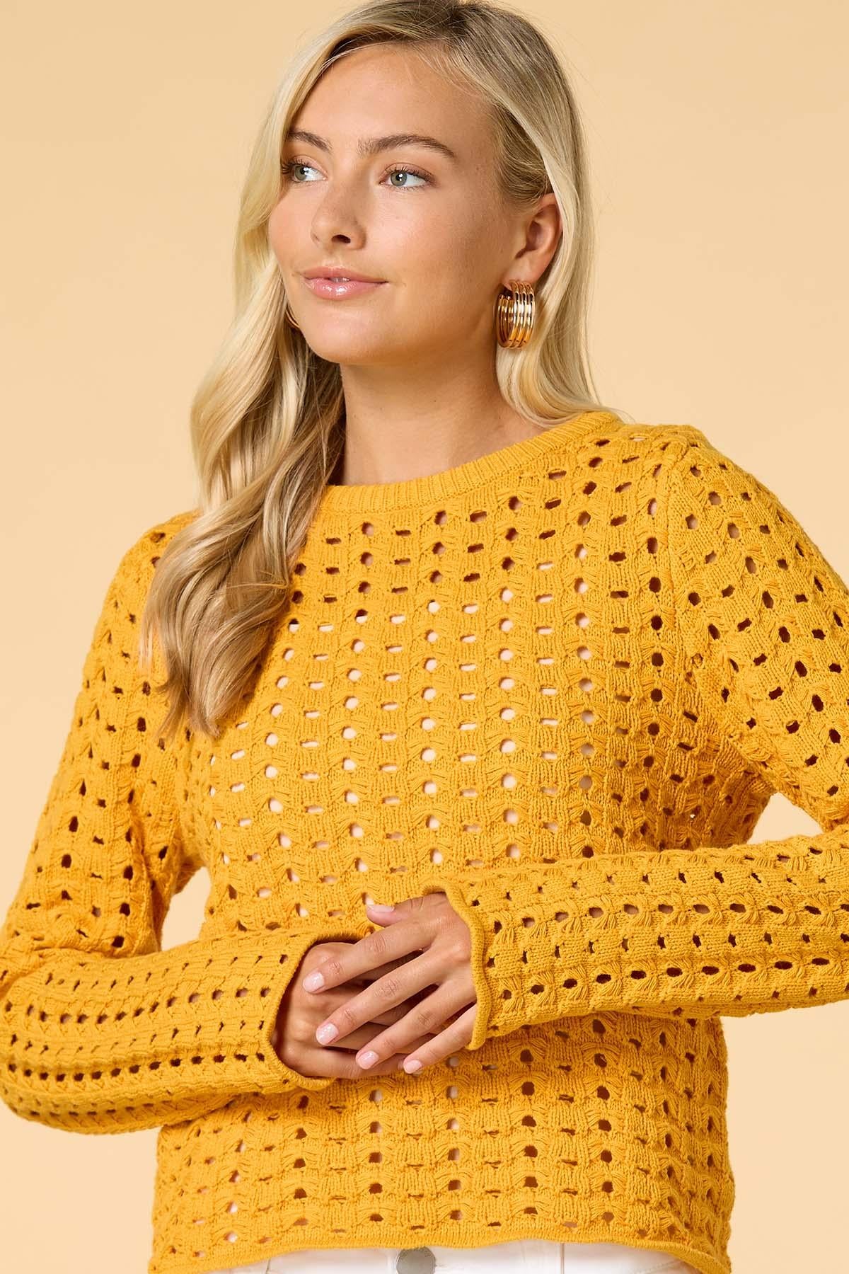 golden days open knit sweater Versona Apparel|Sale
