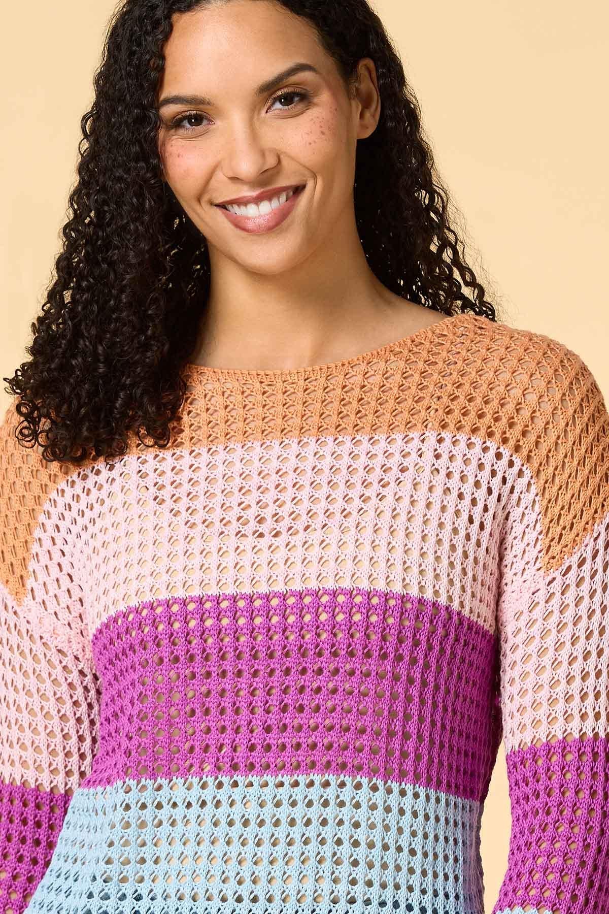 color palette open knit sweater Versona Apparel