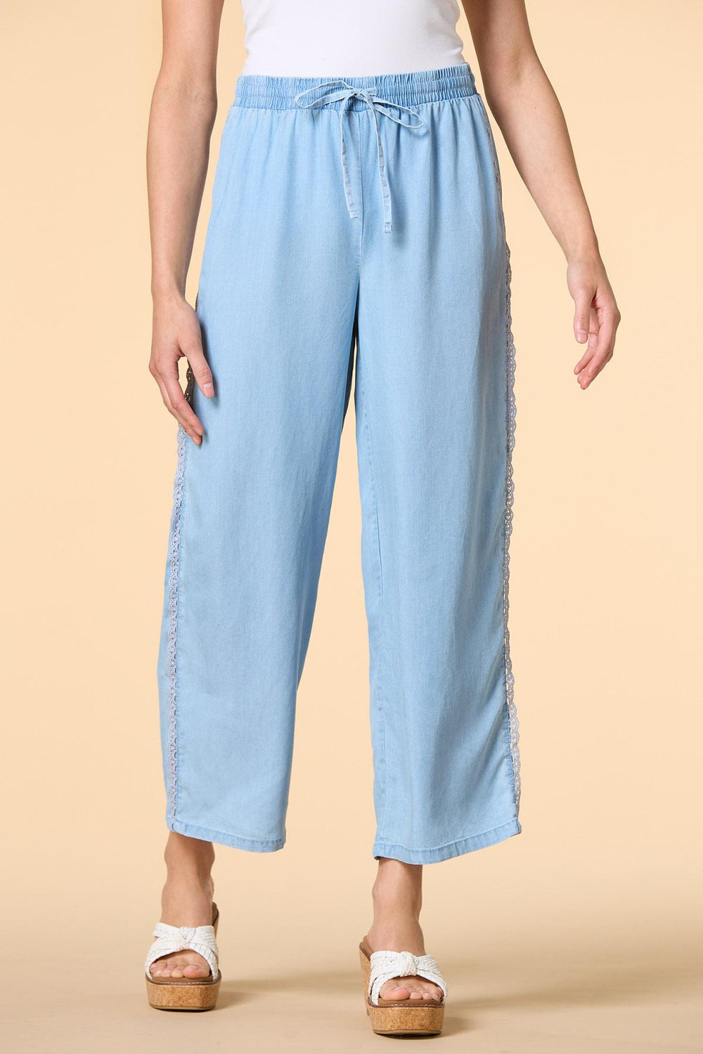 lace and time chambray pants Versona Apparel