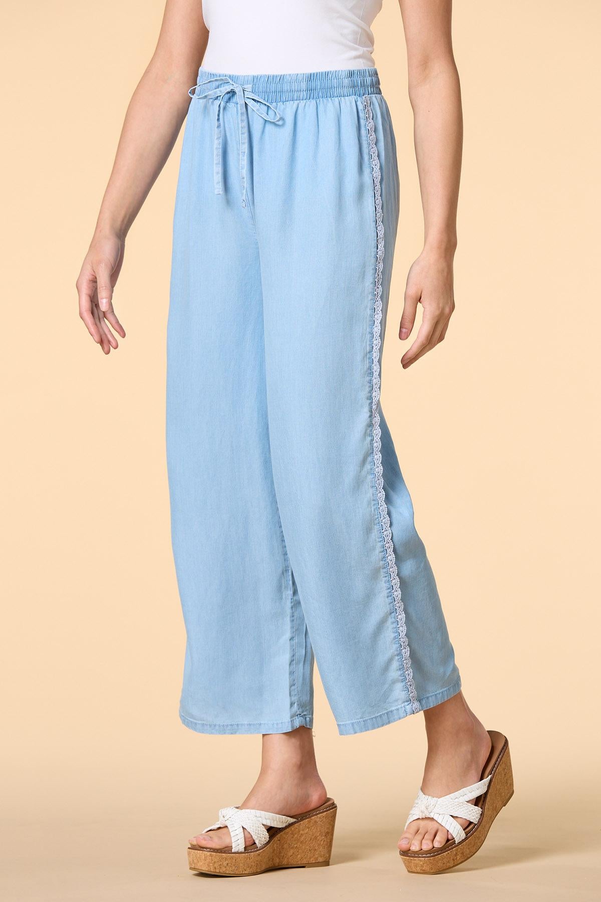 lace and time chambray pants Versona Apparel