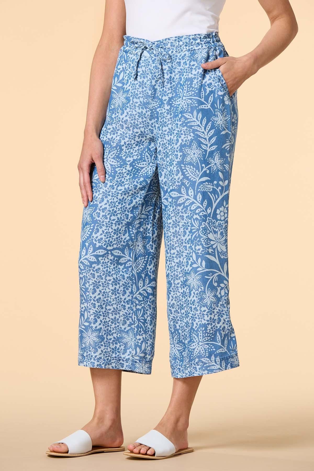 bloom with a view chambray pants Versona Apparel