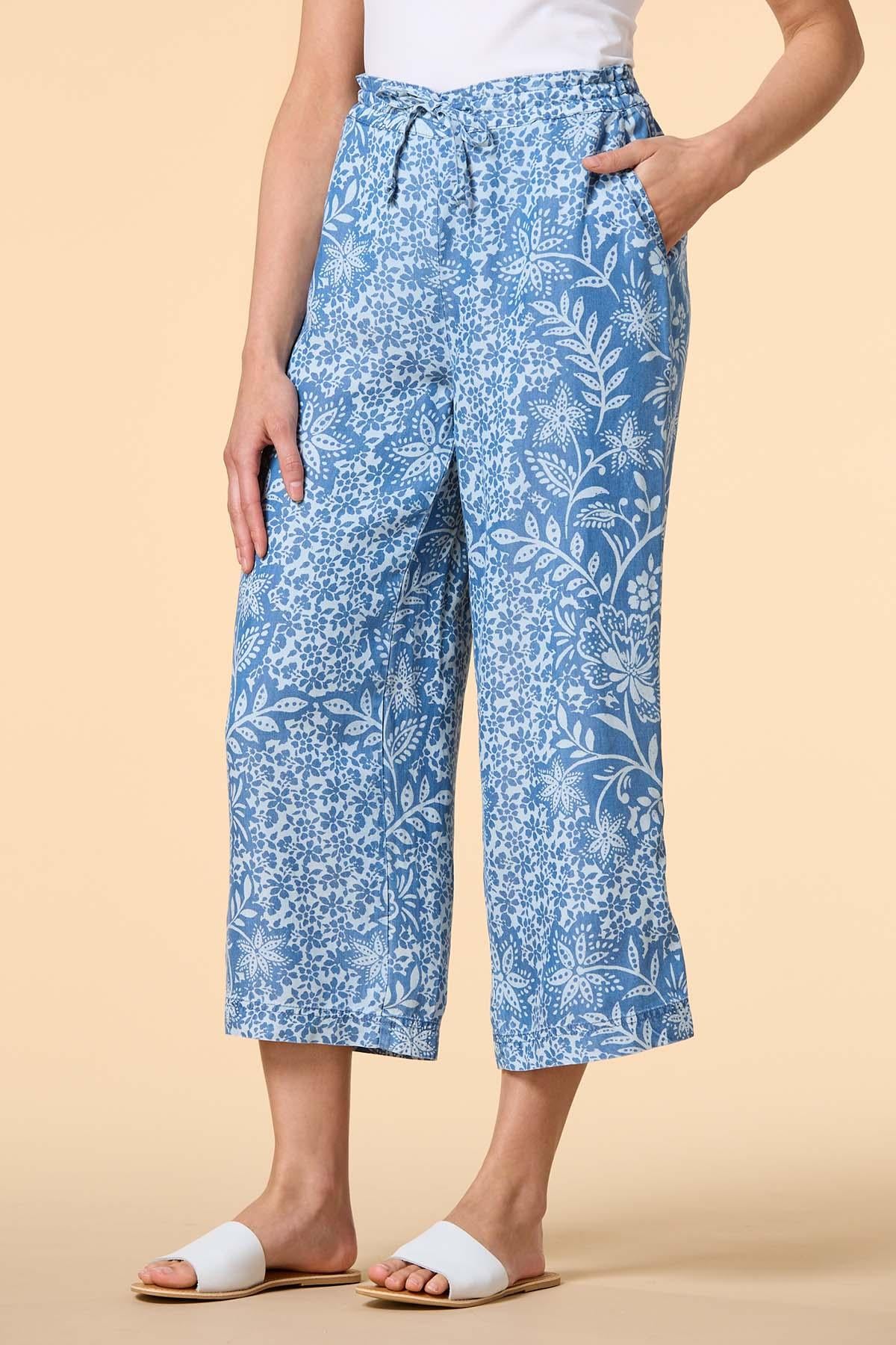 bloom with a view chambray pants Versona Apparel