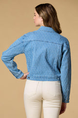dot check denim jacket Versona Apparel|Sale