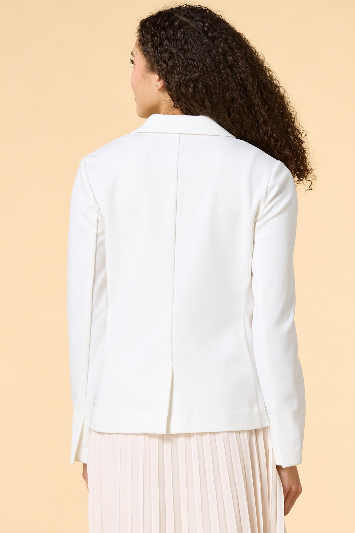 petite work week crepe blazer Versona Apparel