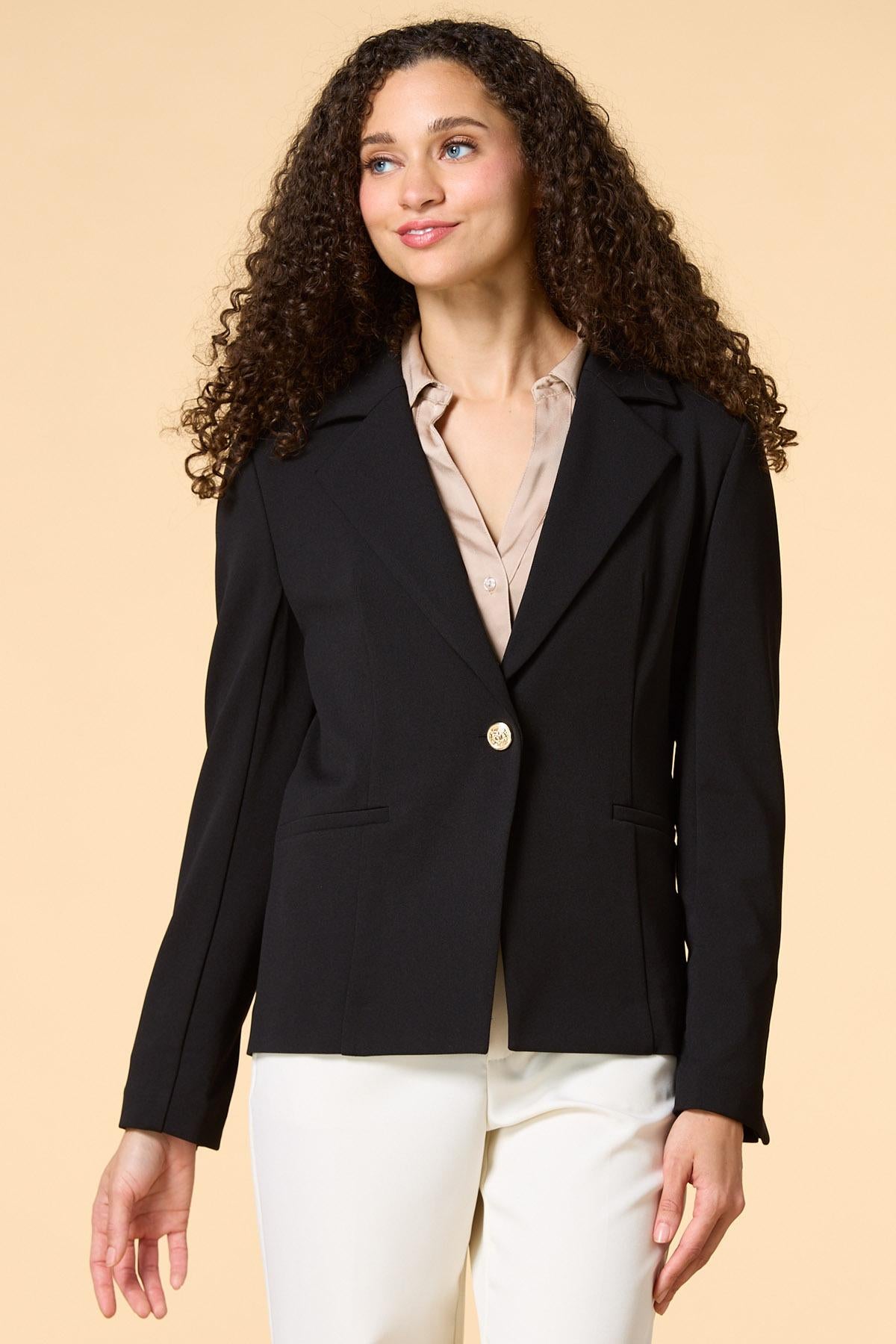 petite work week crepe blazer Versona Apparel