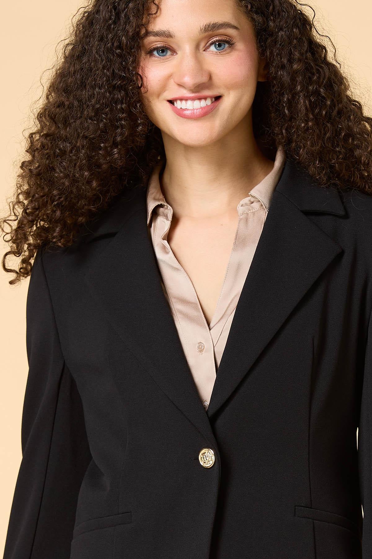petite work week crepe blazer Versona Apparel