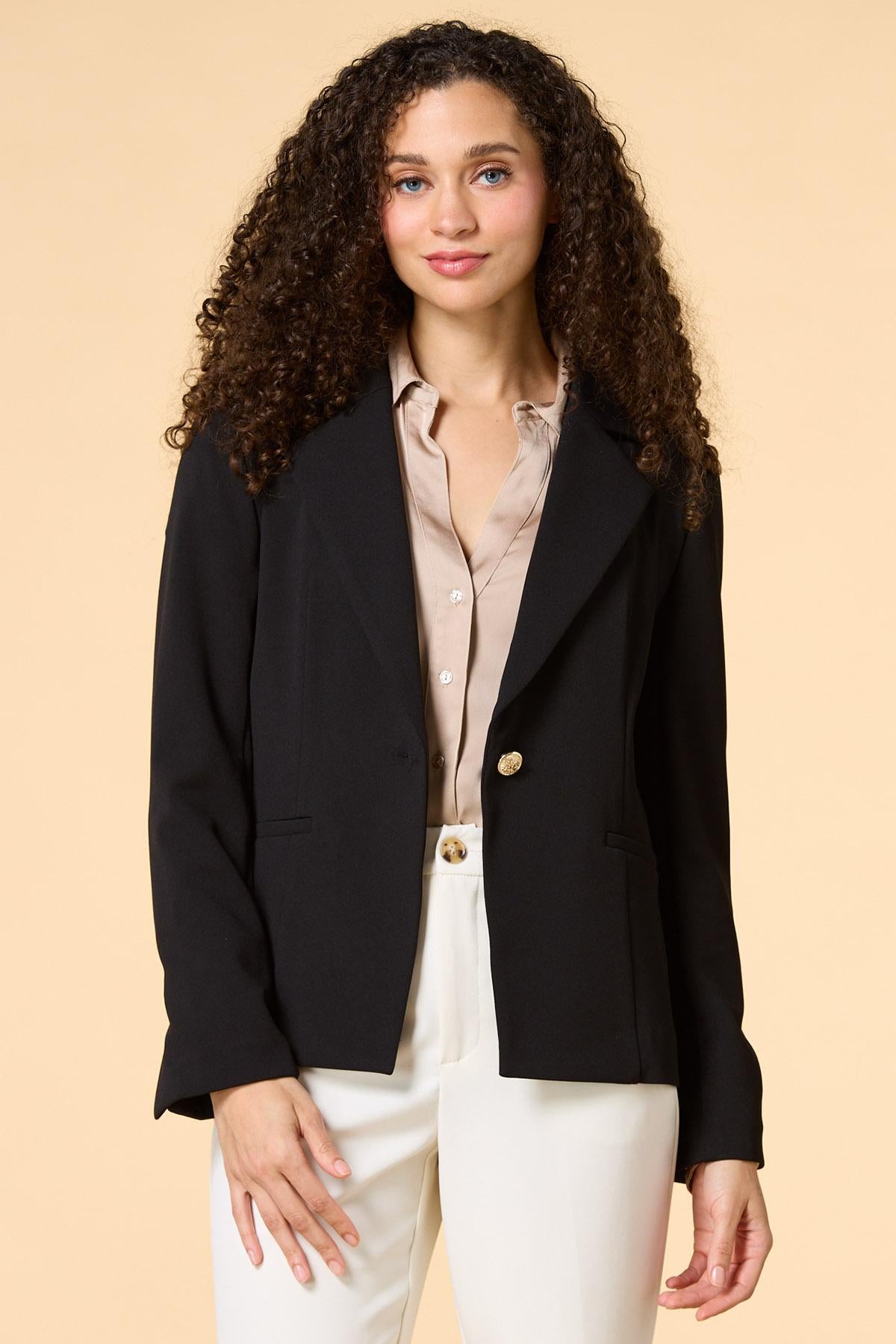 petite work week crepe blazer Versona Apparel