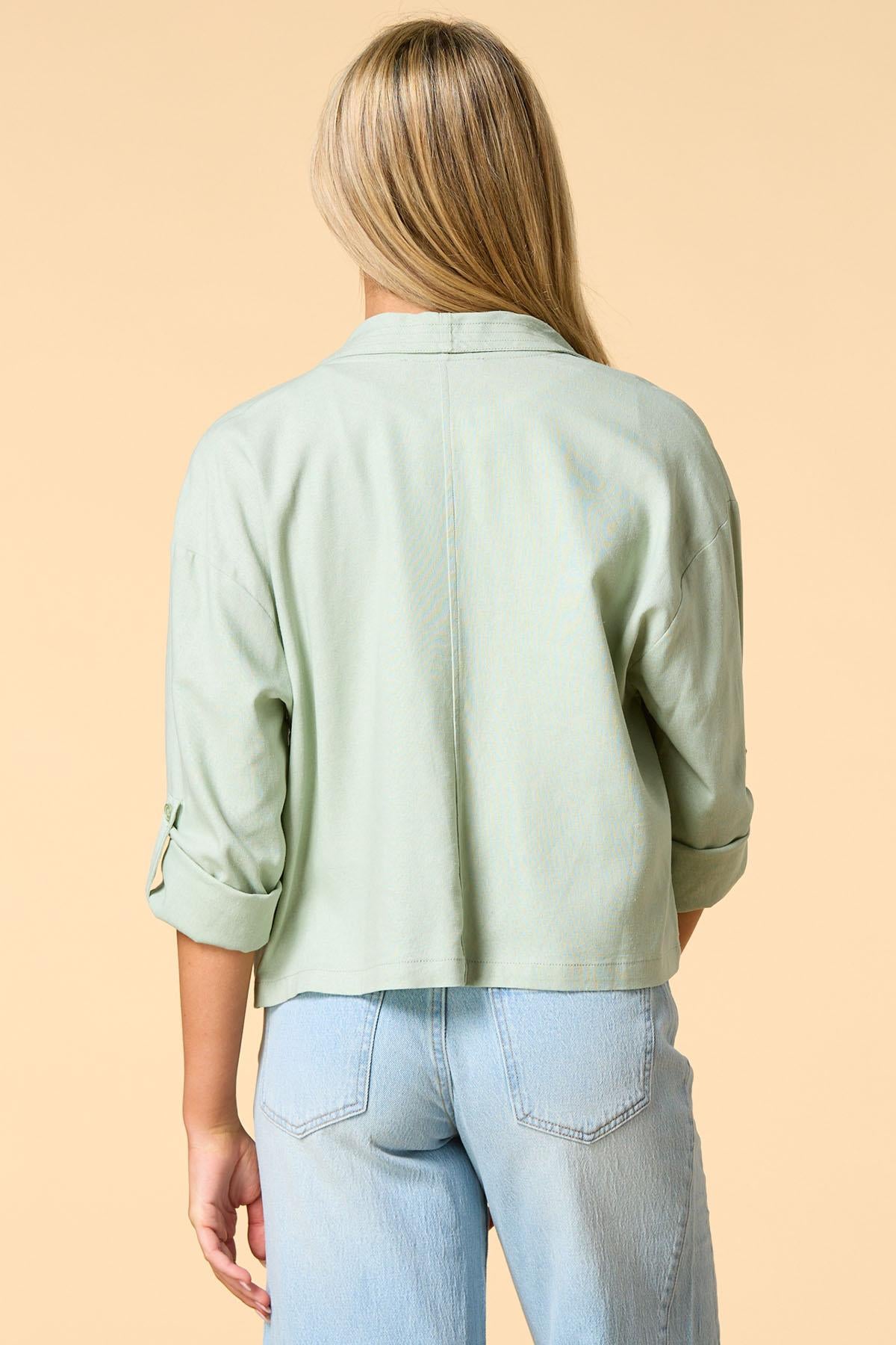 lights on linen jacket Versona Apparel|Sale