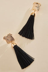 bulldog icon tassel earrings Versona Jewelry