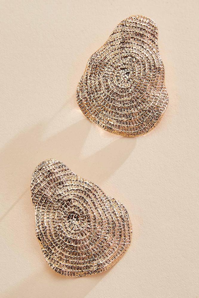 abstract gold textured stud earrings Versona Jewelry