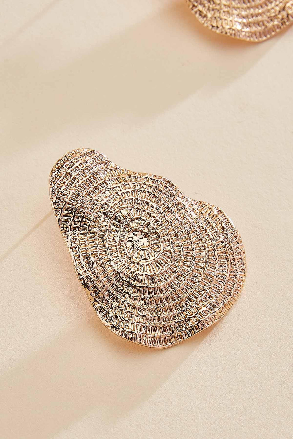 abstract gold textured stud earrings Versona Jewelry