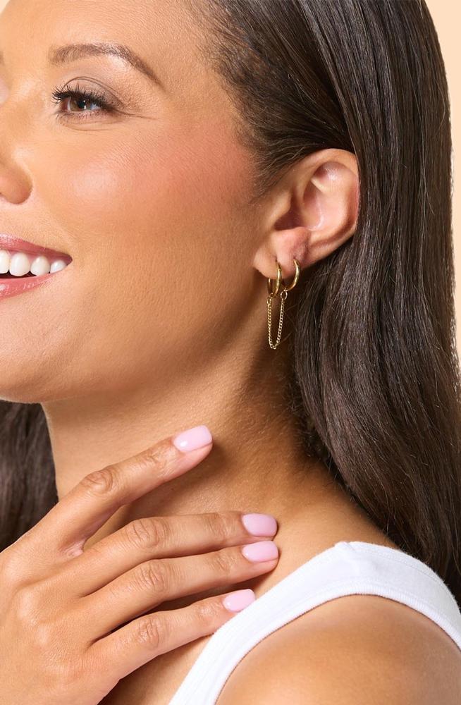 waterproof double hoop chain earrings Versona Jewelry