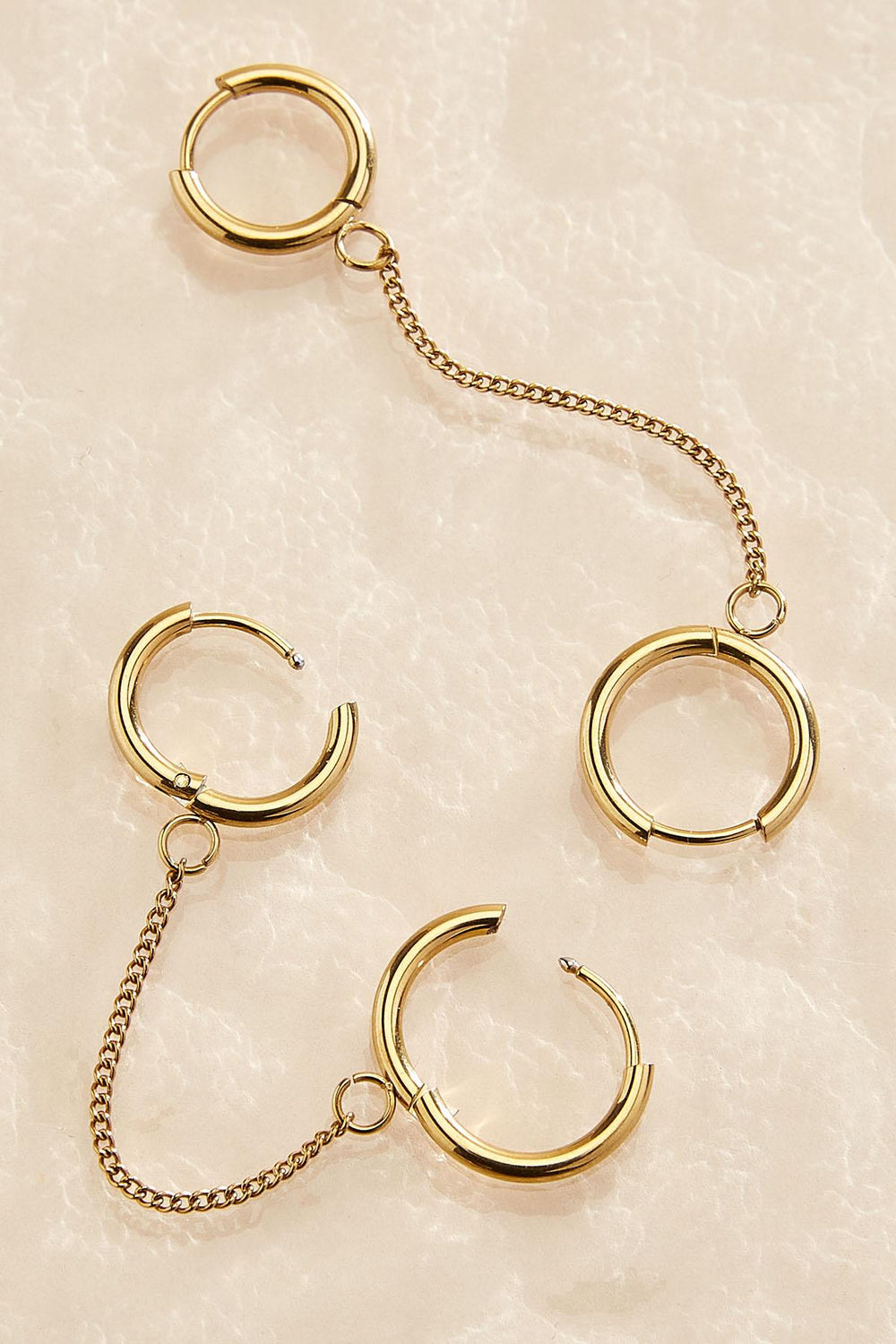 waterproof double hoop chain earrings Versona Jewelry