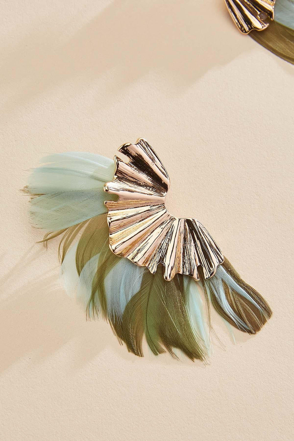 multicolor feather textured wing earrings Versona Jewelry