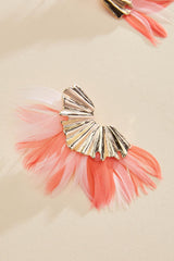 multicolor feather textured wing earrings Versona Jewelry