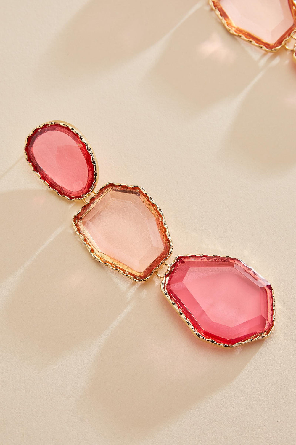 pink glass statement earrings Versona Jewelry