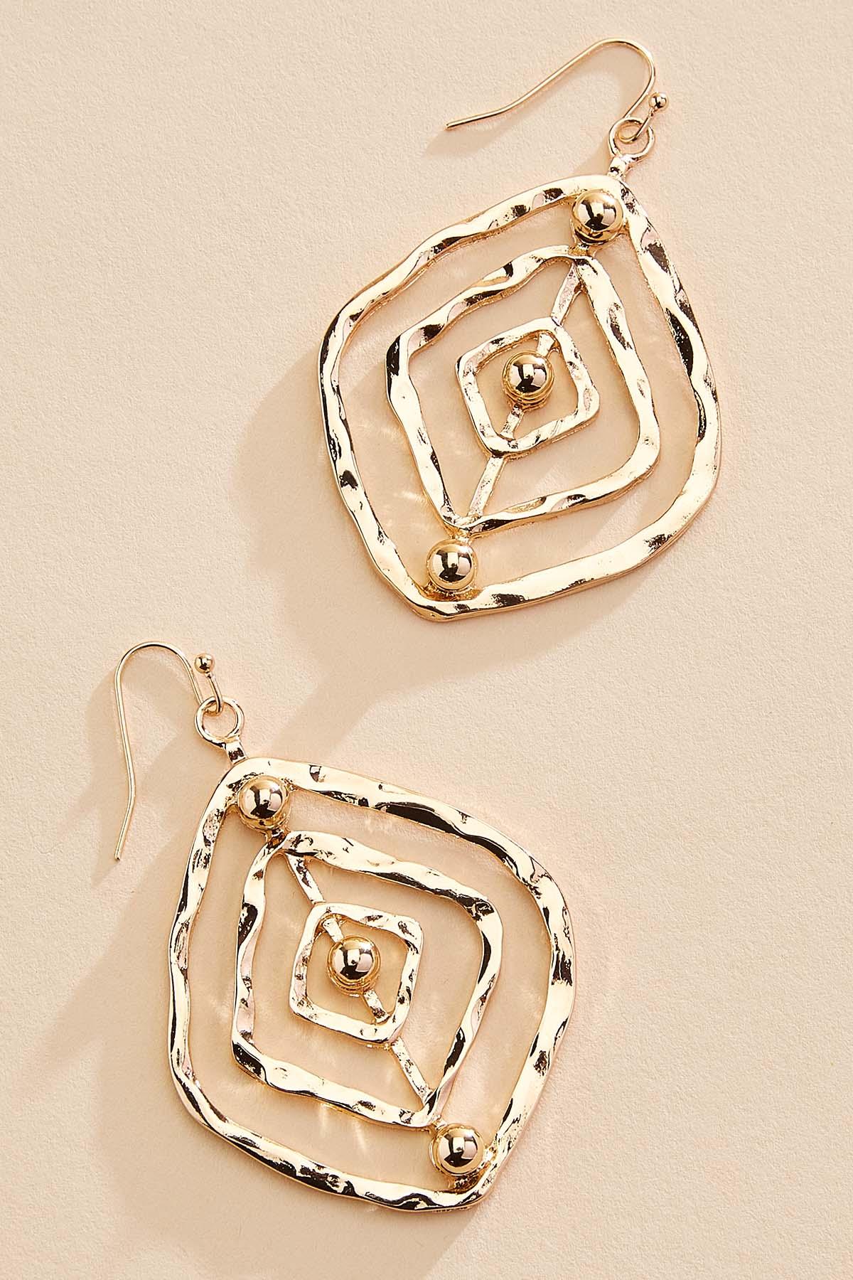 hammered gold open diamond earrings Versona Jewelry