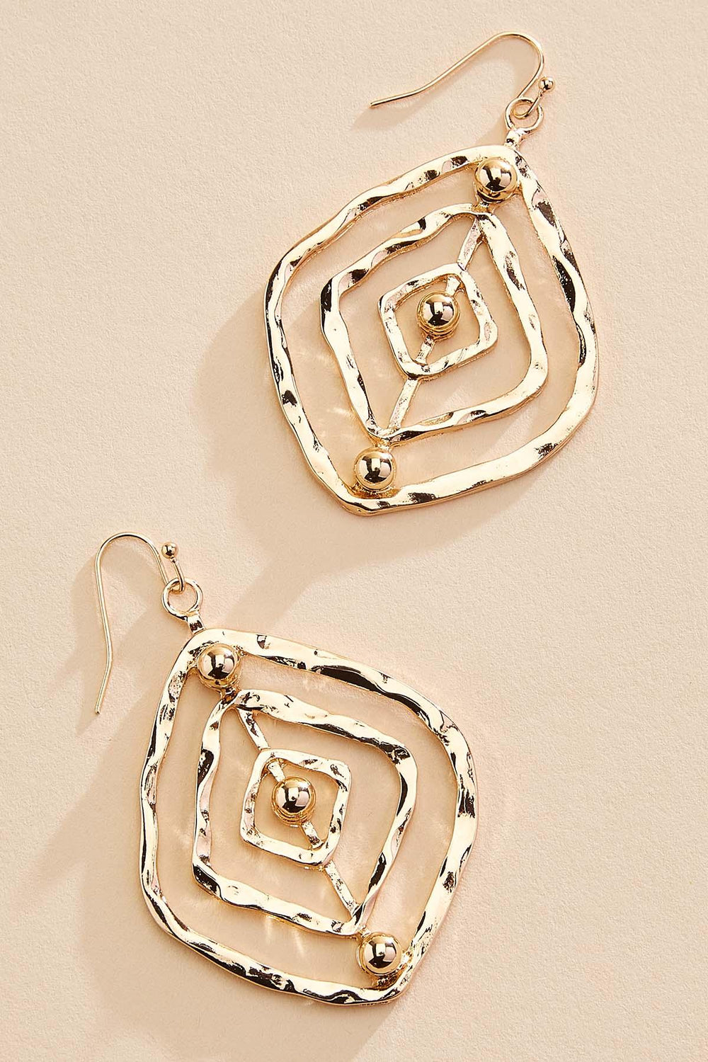 hammered gold open diamond earrings Versona Jewelry