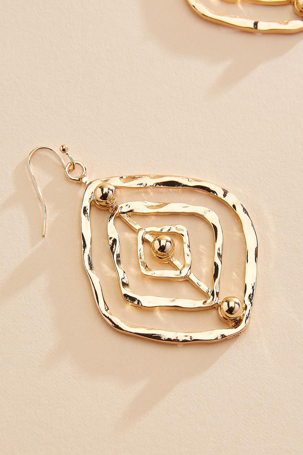 hammered gold open diamond earrings Versona Jewelry
