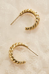 waterproof ribbed hoop earrings Versona Jewelry
