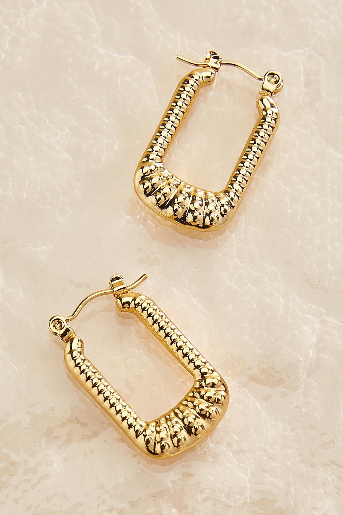 waterproof ribbed oval hoop earrings Versona Jewelry