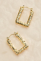 waterproof hammered square hoop earrings Versona Jewelry