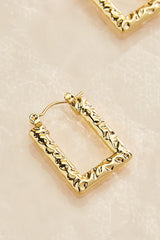 waterproof hammered square hoop earrings Versona Jewelry