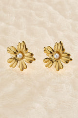 waterproof flower button earrings Versona Jewelry