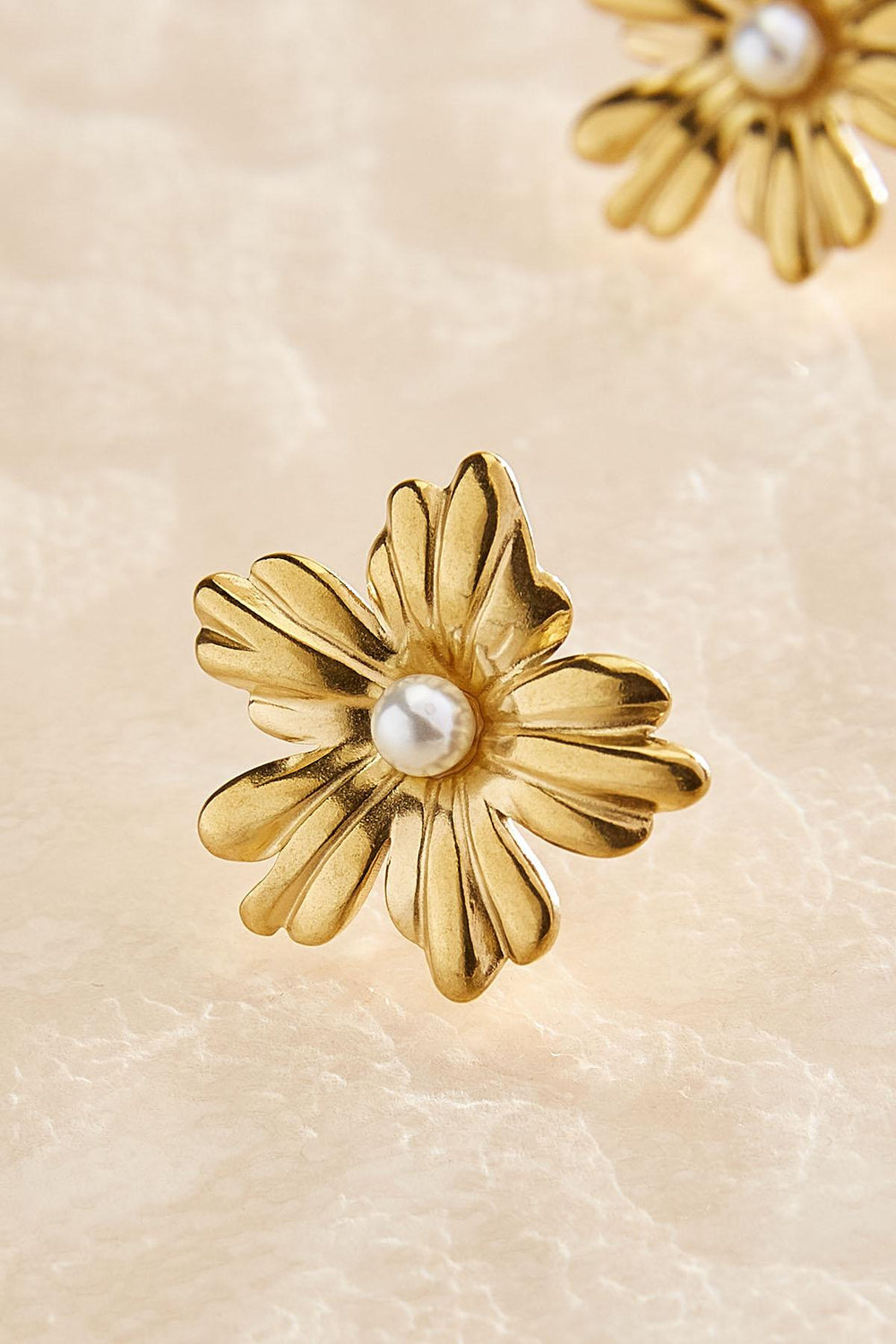 waterproof flower button earrings Versona Jewelry