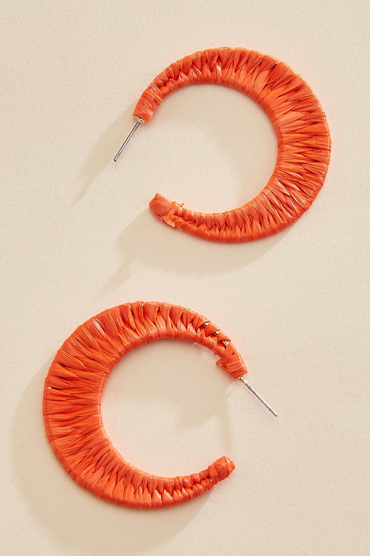 raffia wrapped hoop earrings Versona Jewelry