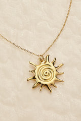 waterproof spiral sun pendant necklace Versona Jewelry
