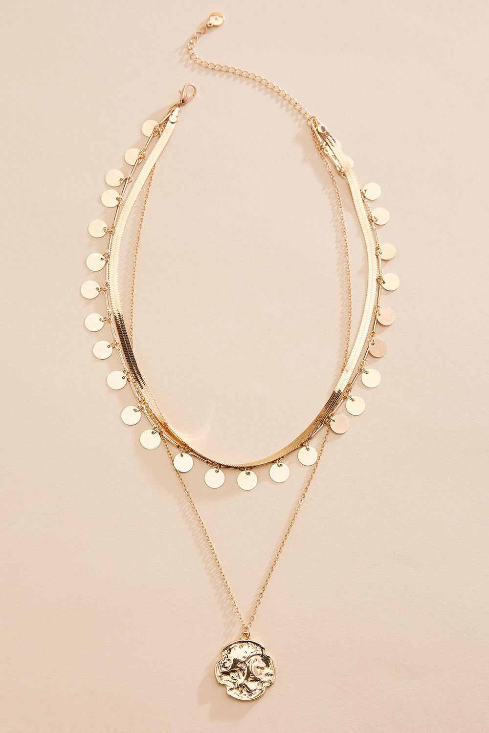 gold shaky layered chain necklace Versona Jewelry