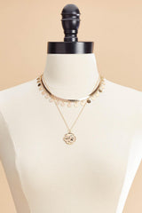 gold shaky layered chain necklace Versona Jewelry