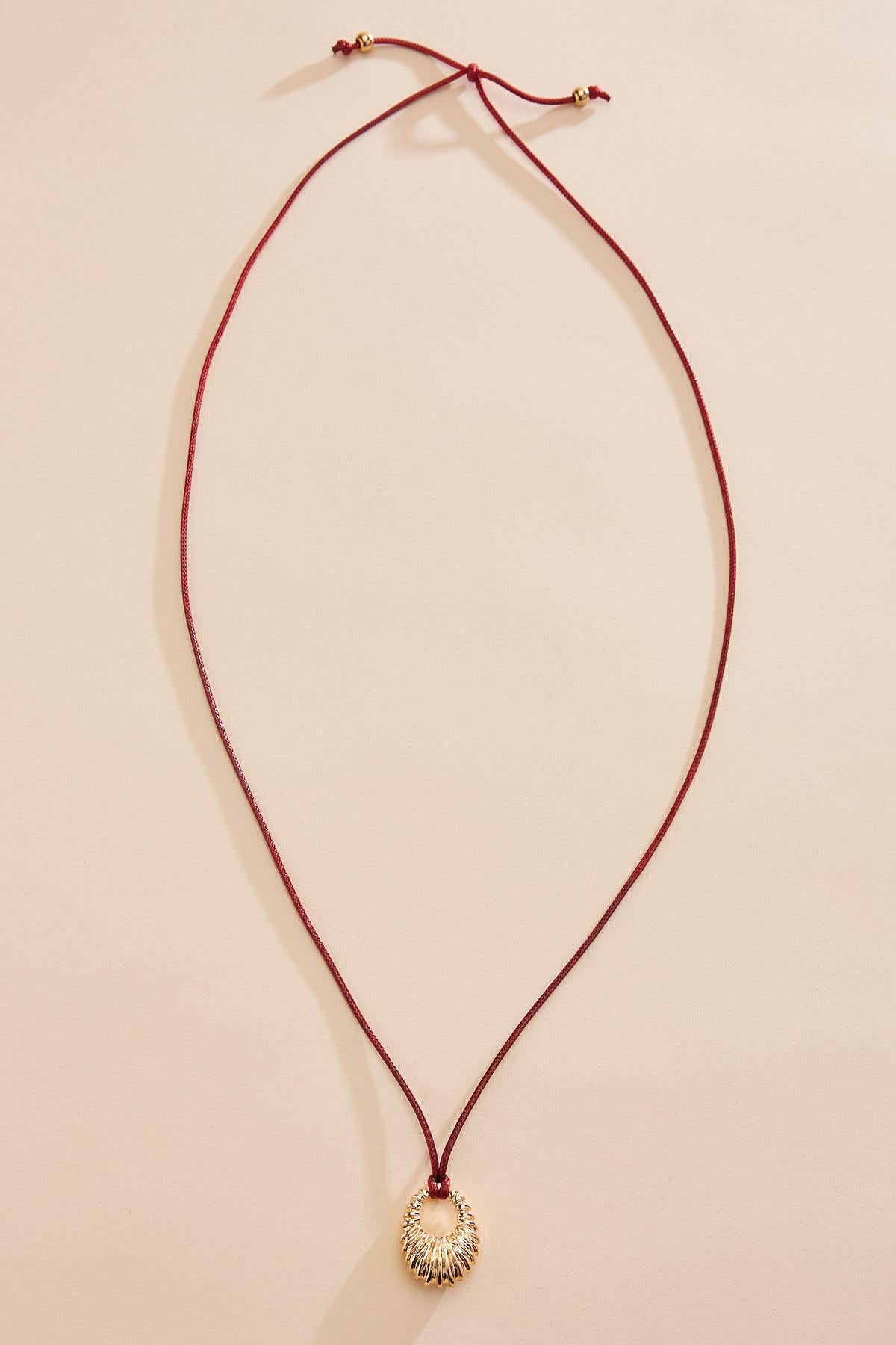 ribbed gold pendant cord necklace Versona Jewelry