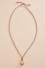 ribbed gold pendant cord necklace Versona Jewelry