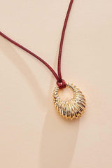 ribbed gold pendant cord necklace Versona Jewelry