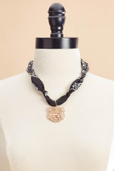 bulldog printed scarf chain necklace Versona Jewelry