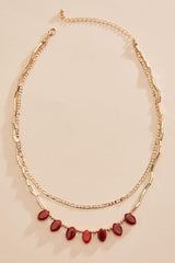 semi- precious oval stone layered necklace Versona Jewelry