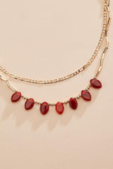 semi- precious oval stone layered necklace Versona Jewelry