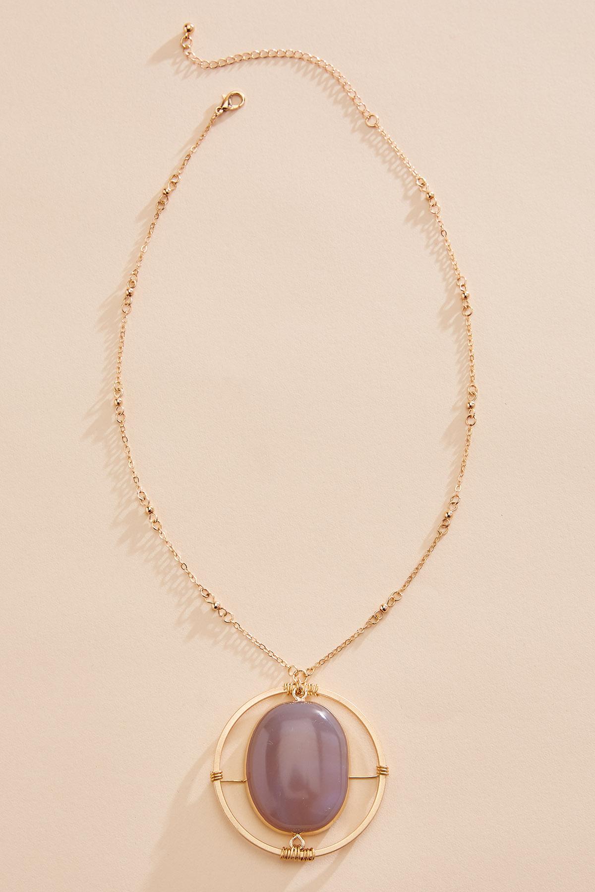 semi- precious orbital pendant necklace Versona Jewelry