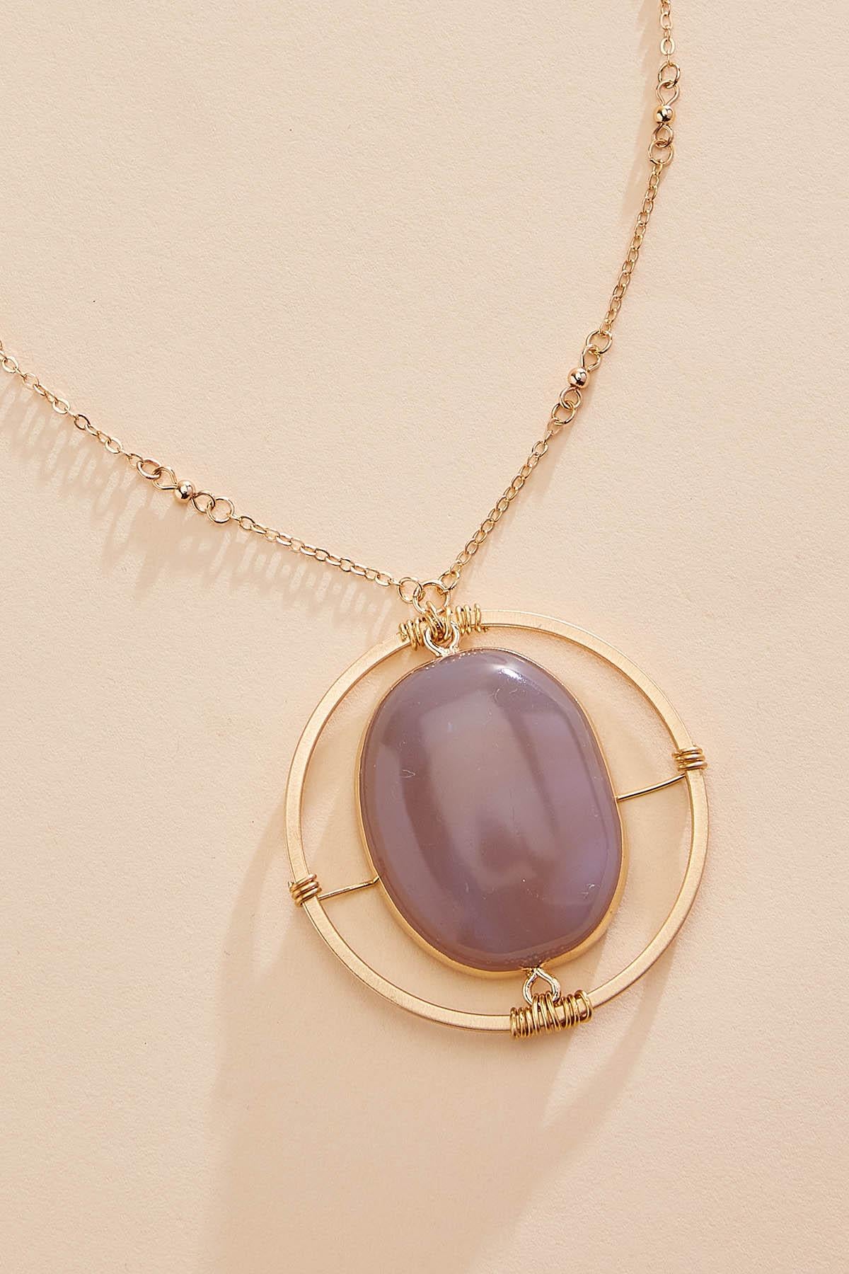 semi- precious orbital pendant necklace Versona Jewelry