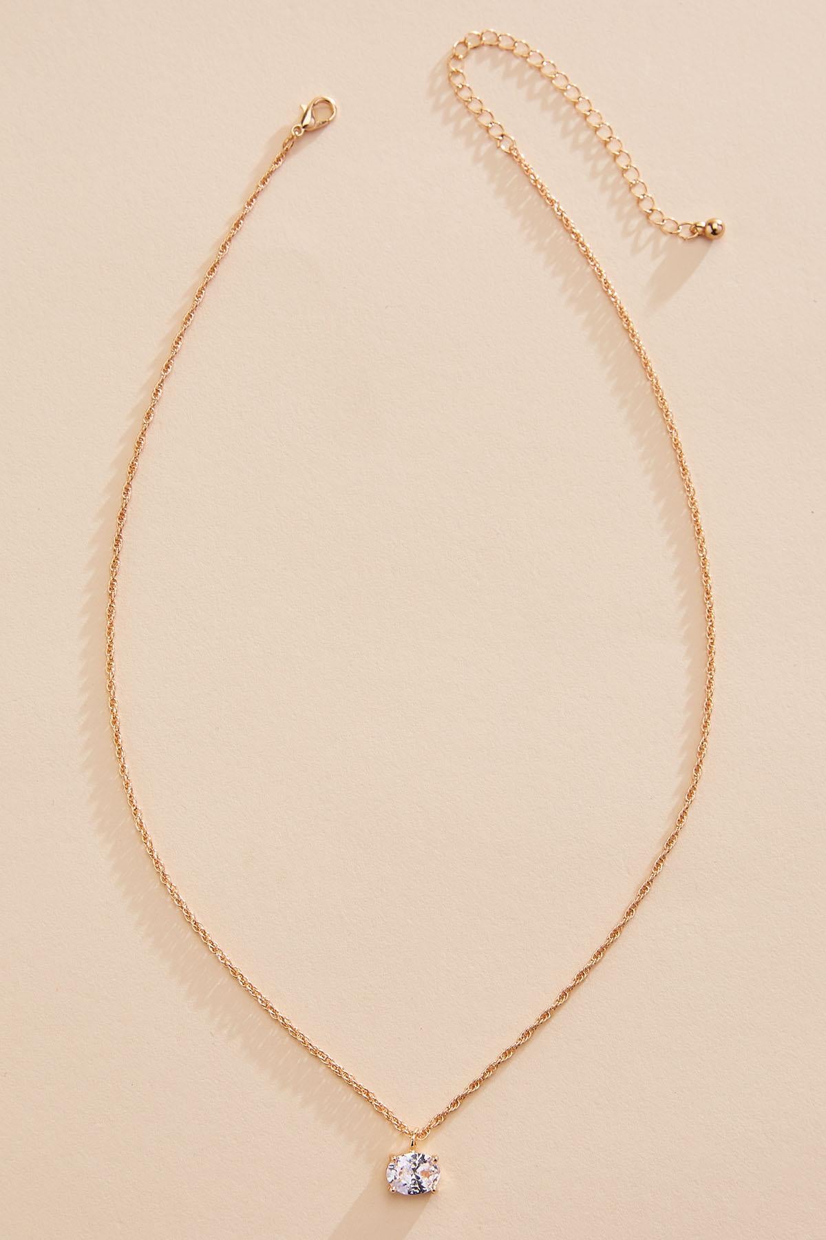 oval cubic zirconia pendant necklace Versona Jewelry