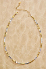 waterproof two tone snake chain necklace Versona Jewelry
