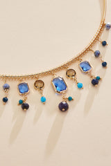 glass charm gold collar necklace Versona Jewelry