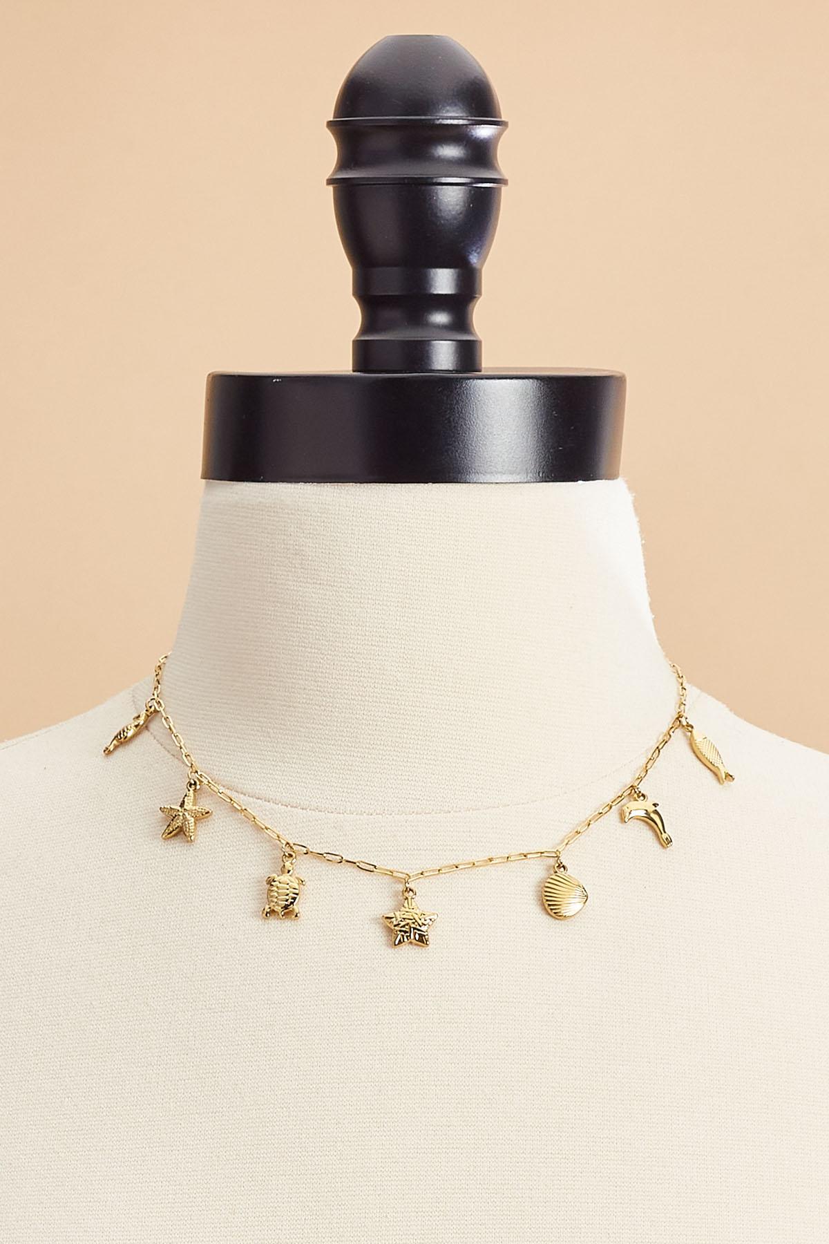 waterproof ocean life charm necklace Versona Jewelry