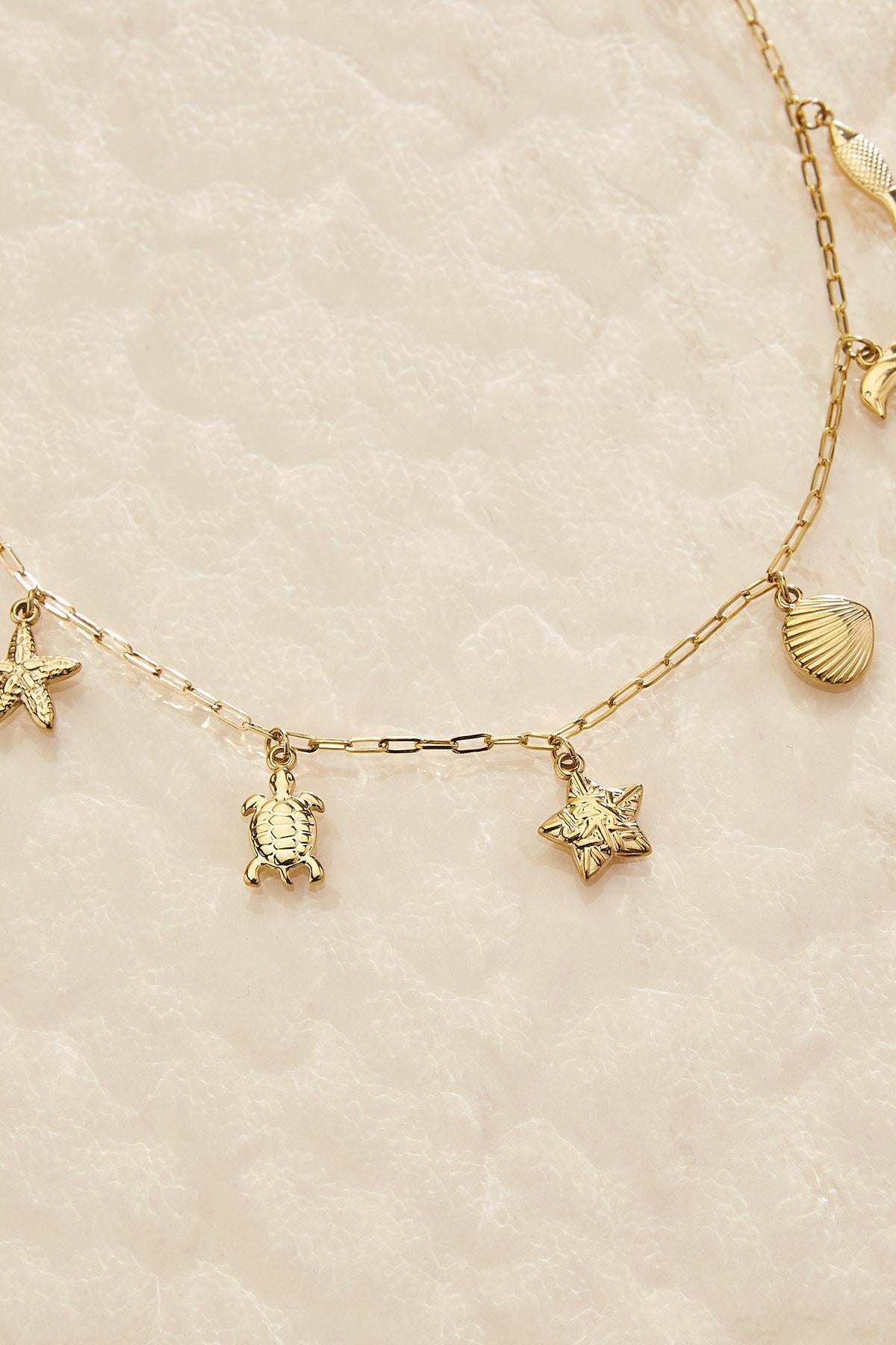 waterproof ocean life charm necklace Versona Jewelry