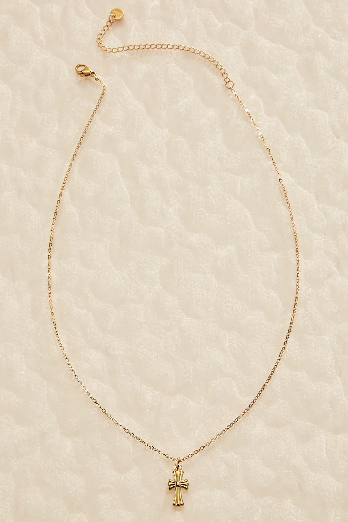 waterproof gold cross pendant necklace Versona Jewelry