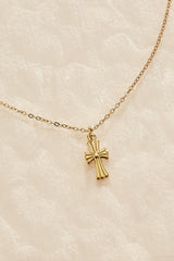 waterproof gold cross pendant necklace Versona Jewelry
